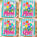 Neon Striped Mama/Mimi/Nana/Gigi Wildflower Tee