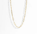 18K Gold PVD Coated Stainless Steel Paperclip Chain Necklace 2.5mm