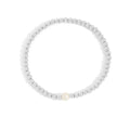 18K Gold PVD Stainless Steel Stretch Bracelet with Pearl 7mm