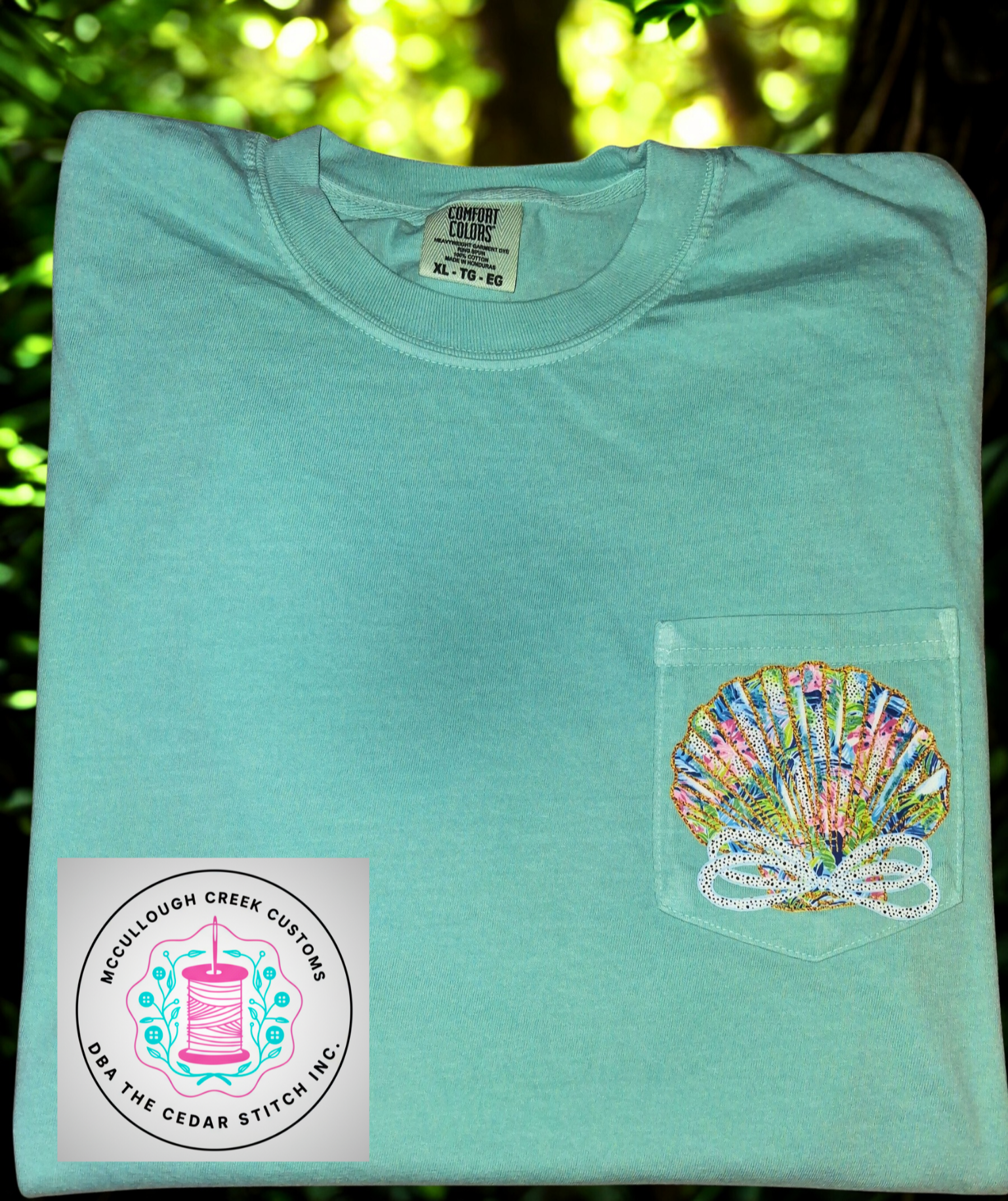 Shell Pocket Comfort Colors Tee