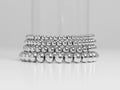 Stainless Steel Metal Bead Stretch Bracelets