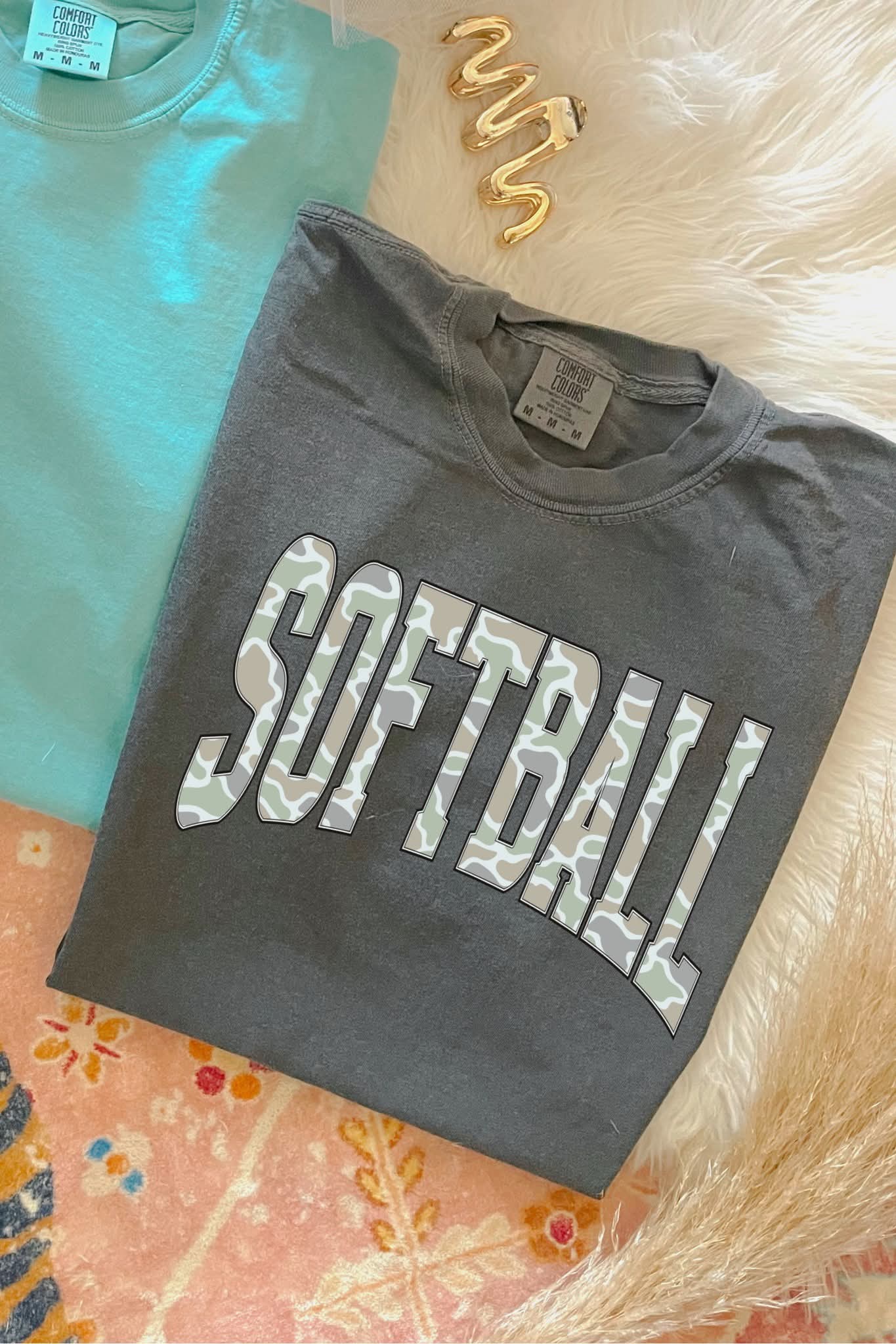 Camo Softball Comfort Colors Tee