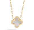 18K Gold PVD Stainless Steel Lucky Clover Charm Necklace