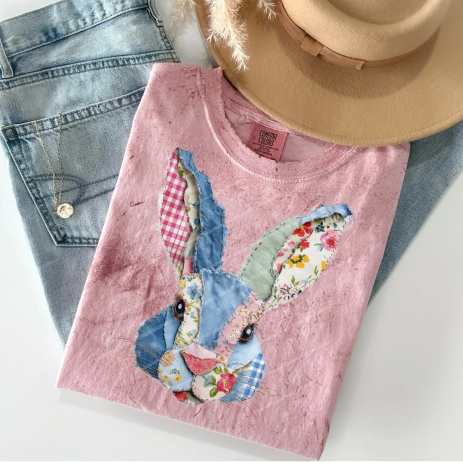 Butterfly 🦋/ Rabbit🐇 Patchwork Tops Comfort Color Tees
