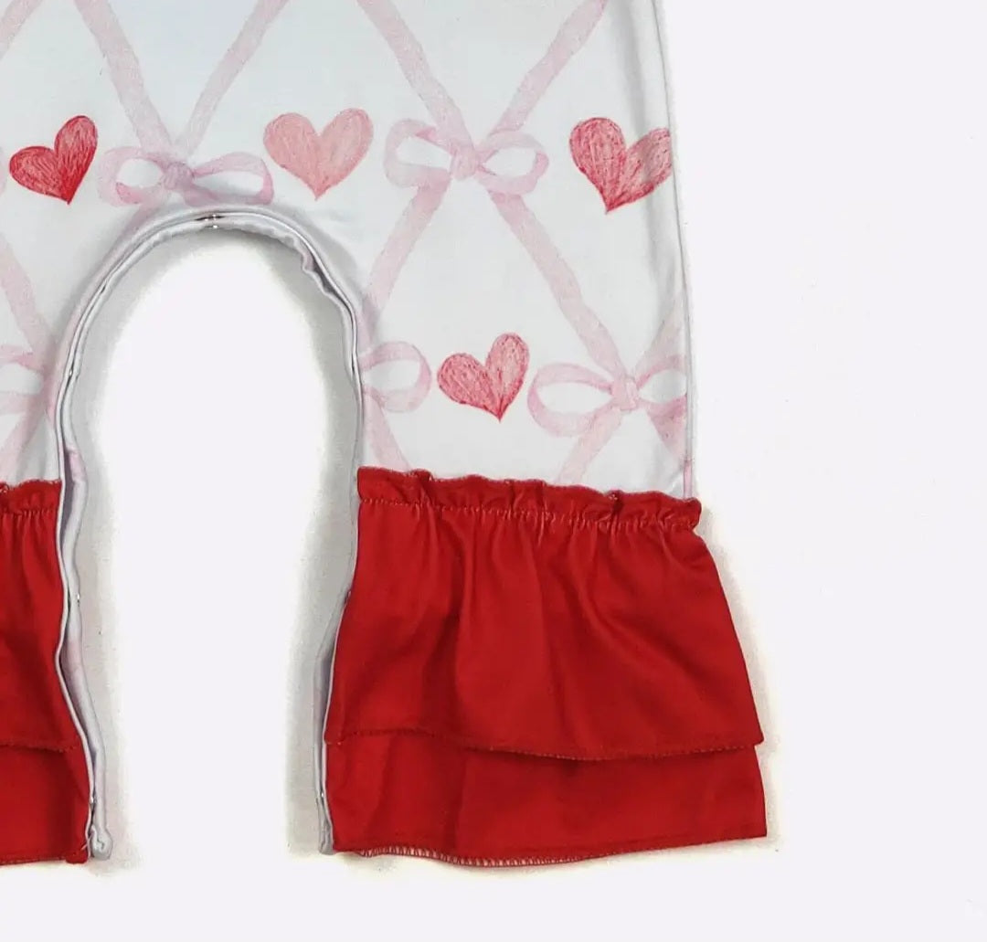 Coquette Heart Baby Romper
