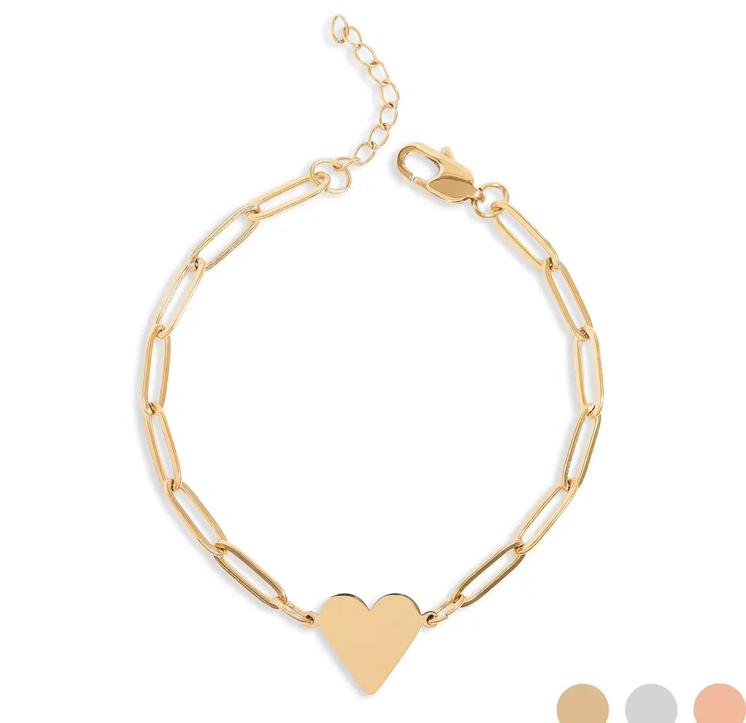 Heart Paperclip Bracelet