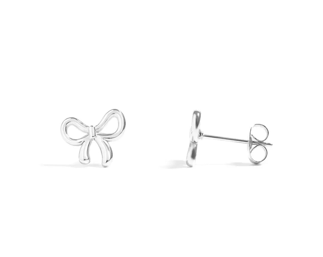 18K Gold Plated Stainless Steel Bow Earrings