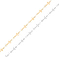 18K Gold Plated Stainless Steel Cross chain- By the Foot/Make your own Anklet or Bracelet