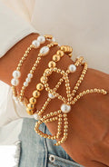 Bow Knot Pearl Beaded Bracelet Set