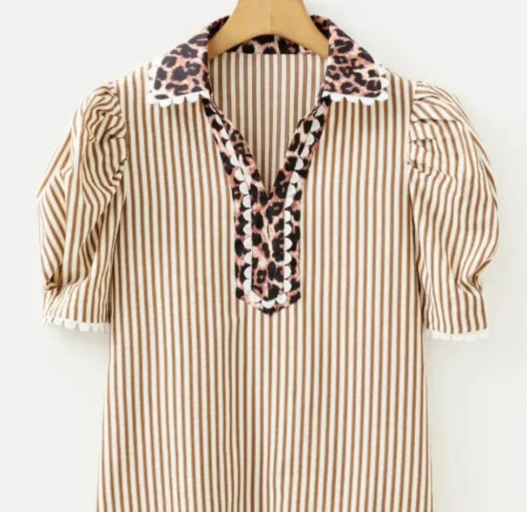 Leopard Neutral Top