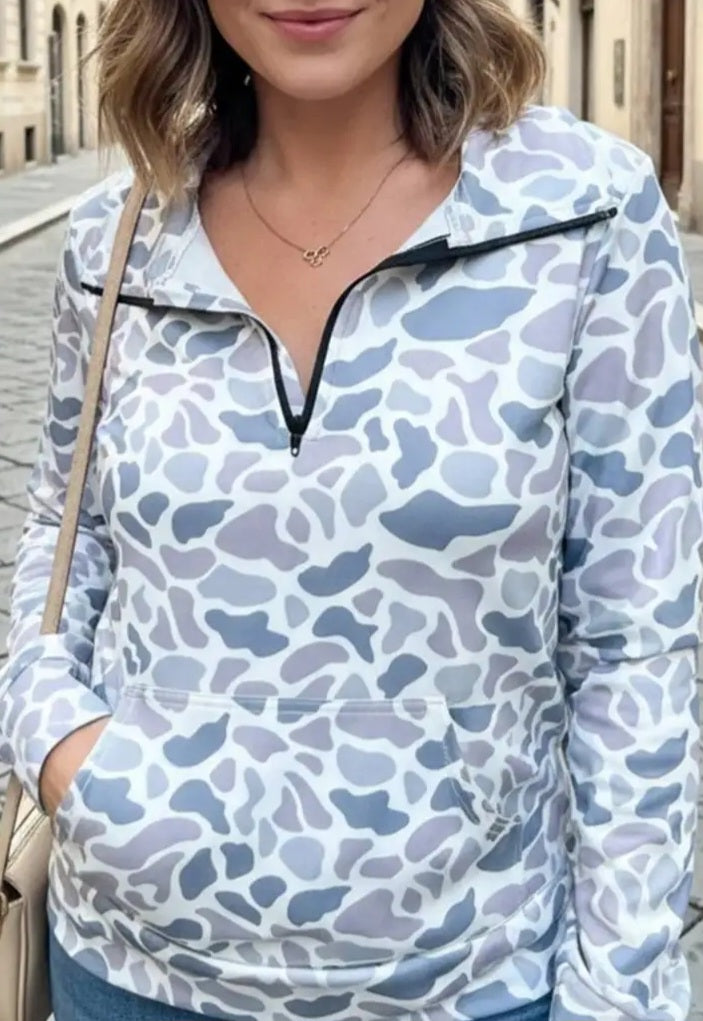 Camouflage Print Pullover
