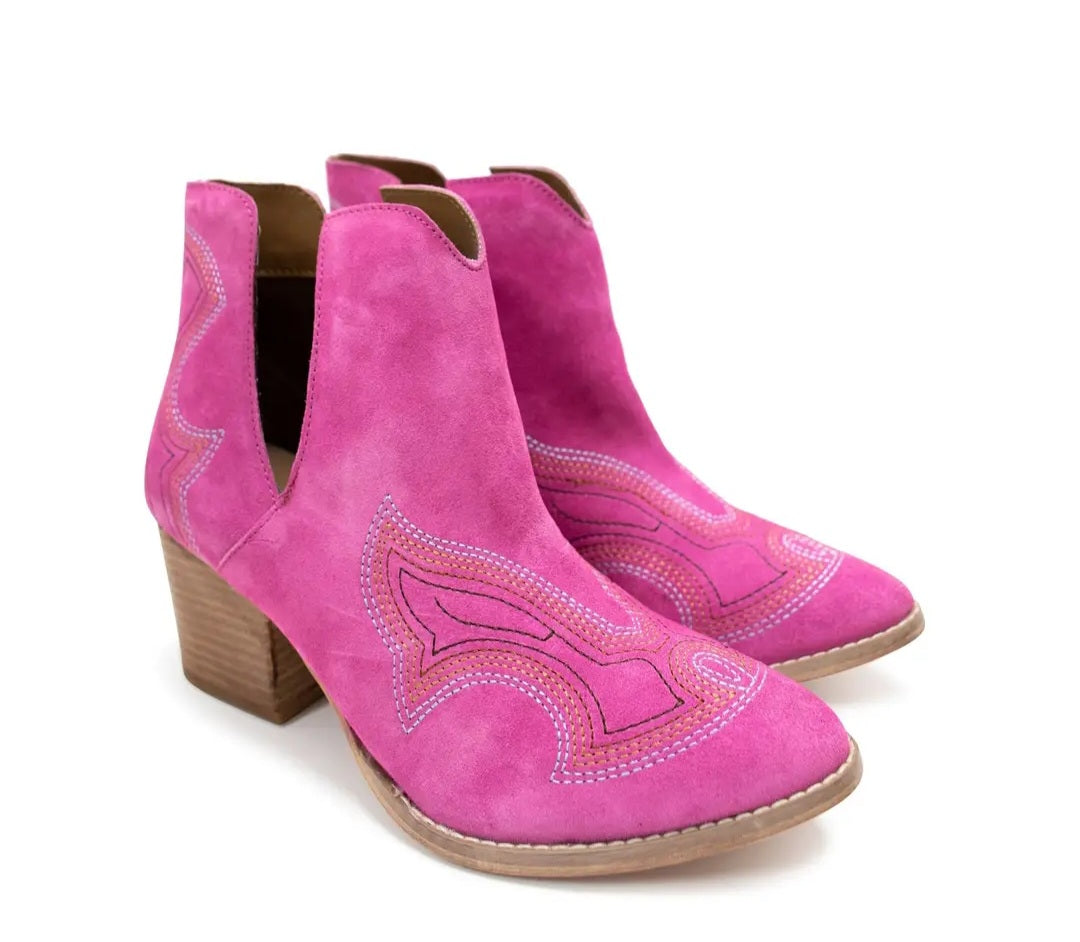 Journey Ankle Booties in Magenta
