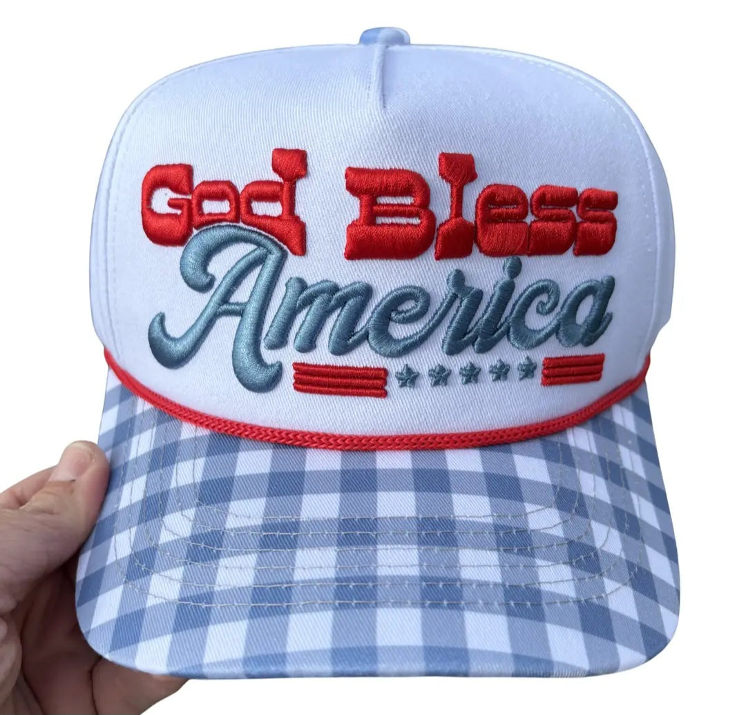 **Embroidered** God Bless America Trucker Hat