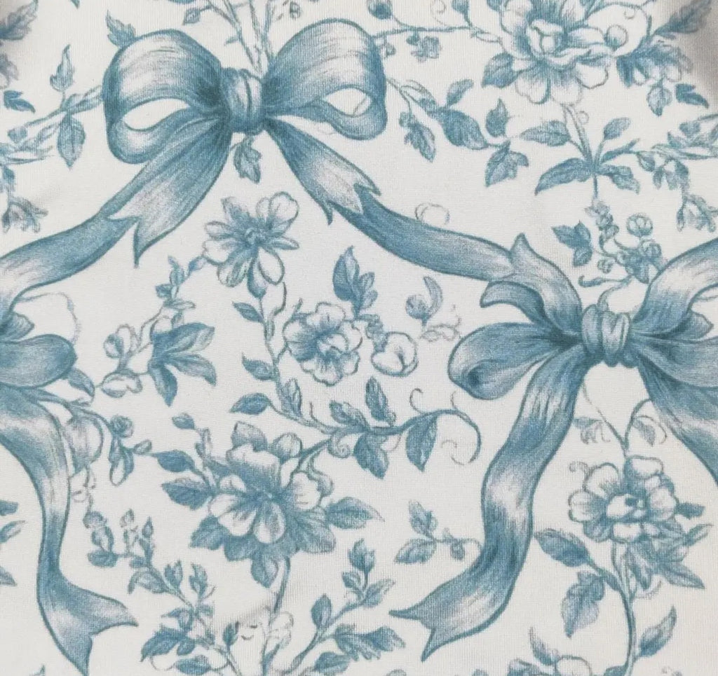 Azure Ribbon Baby Gown and Marching Headband