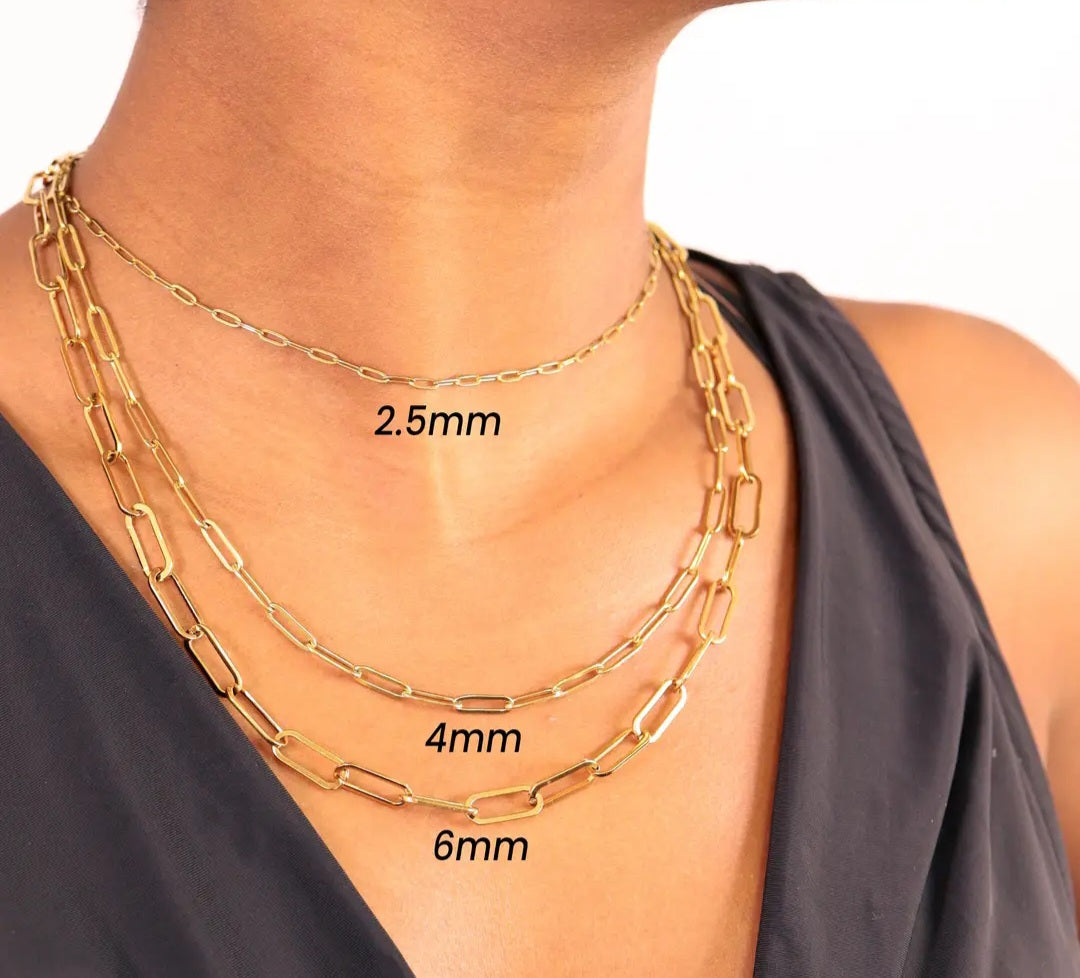 18K Gold Plated Paperclip Necklace