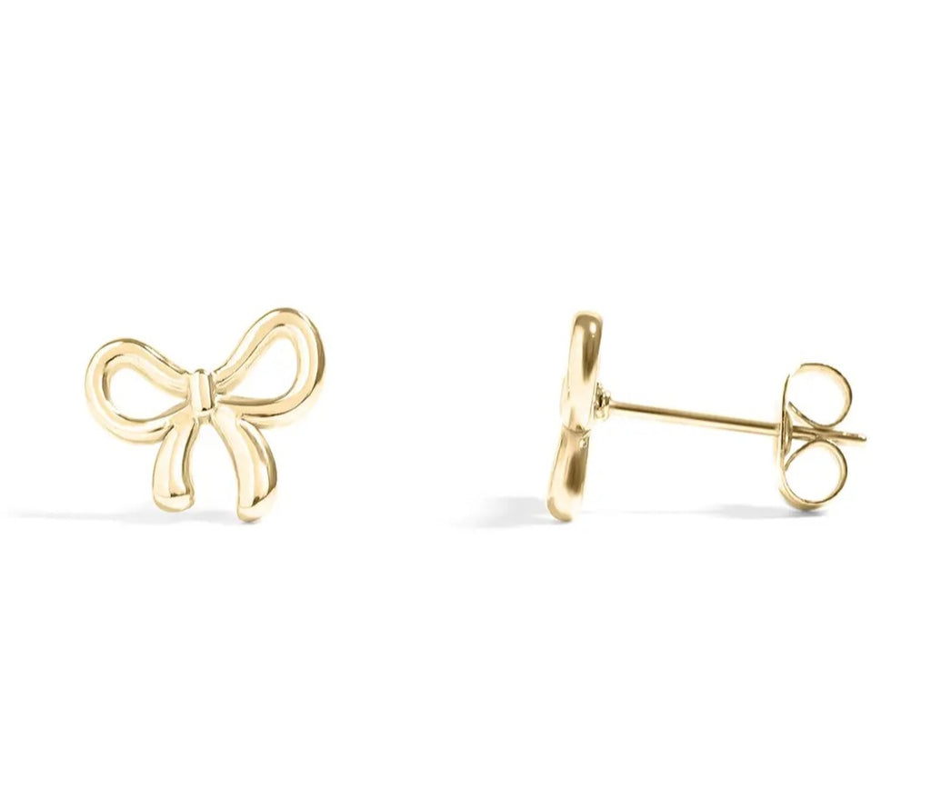 18K Gold Plated Stainless Steel Bow Earrings