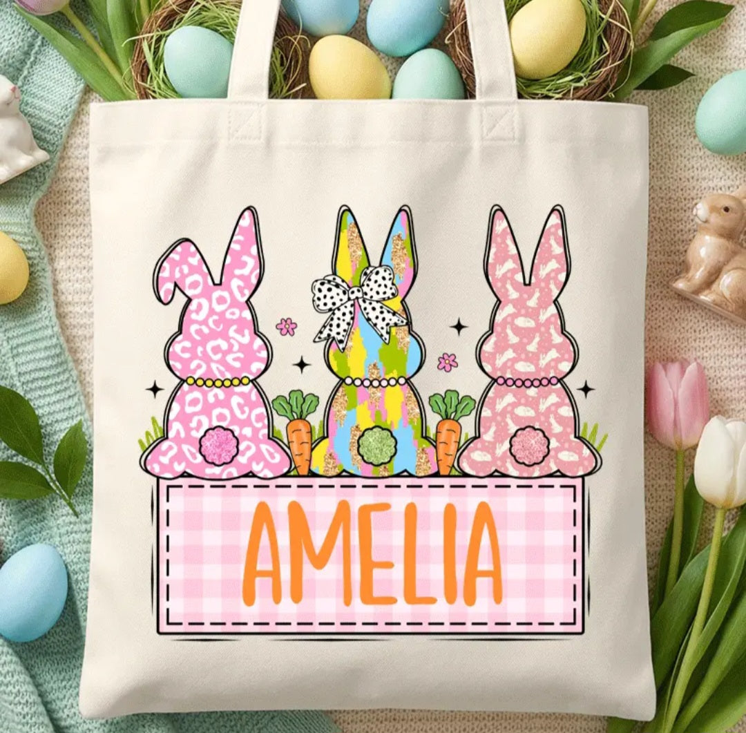Custom Spring Bunnies Easter Bag