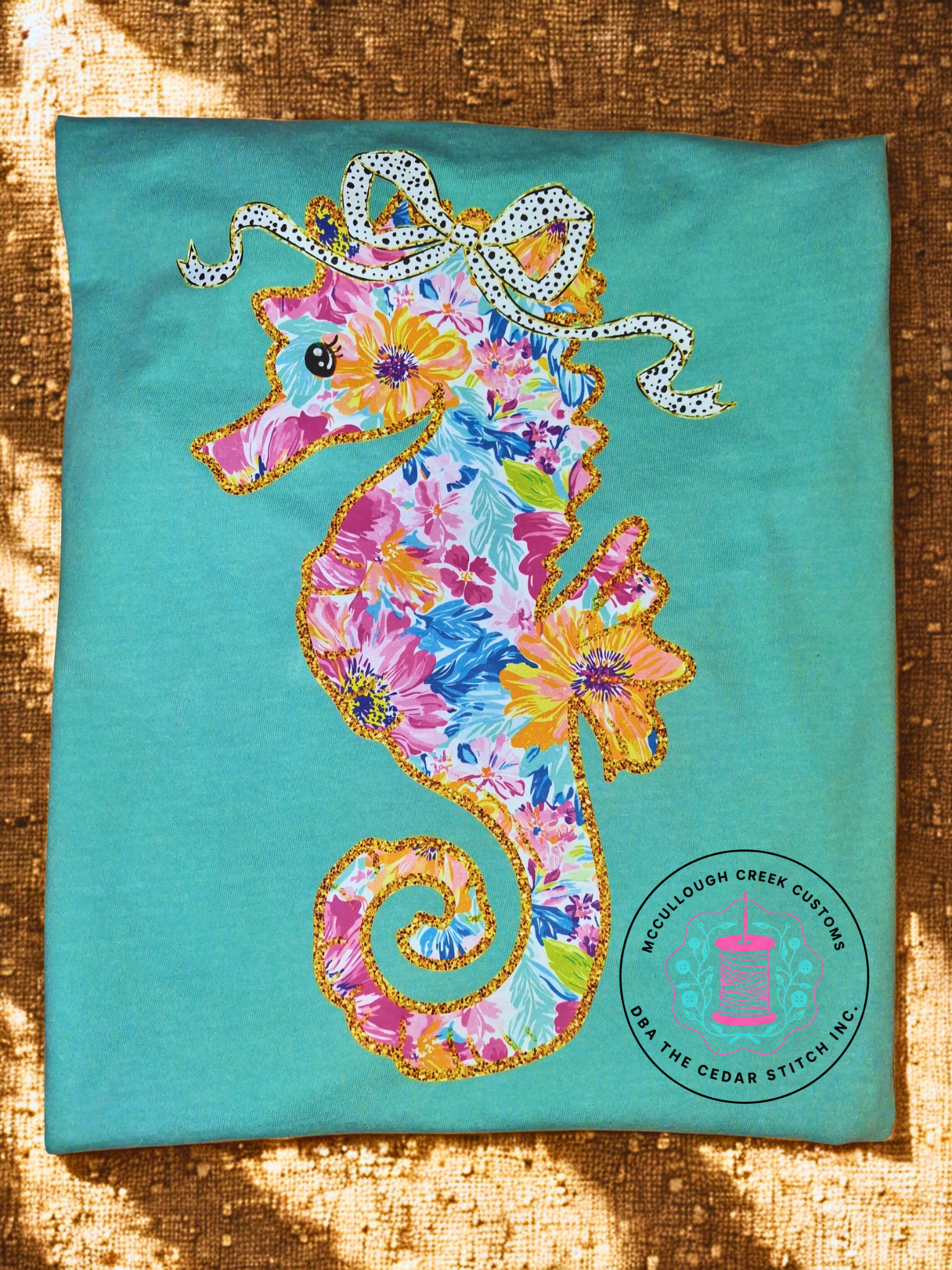 Floral Seahorse Tee