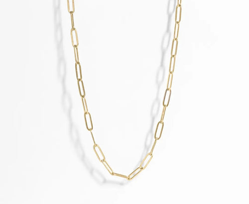 18K Gold 6.5mm Paperclip Chain Necklace
