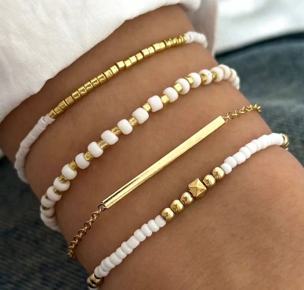 The Simple Statement White/Gold Stack!