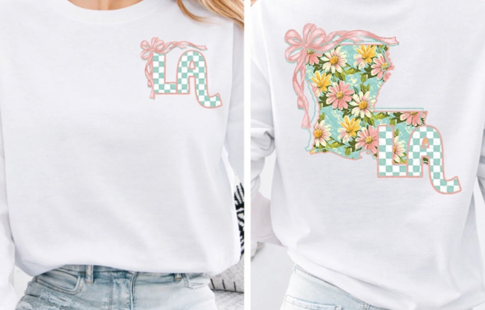 Floral/Bow State Tee