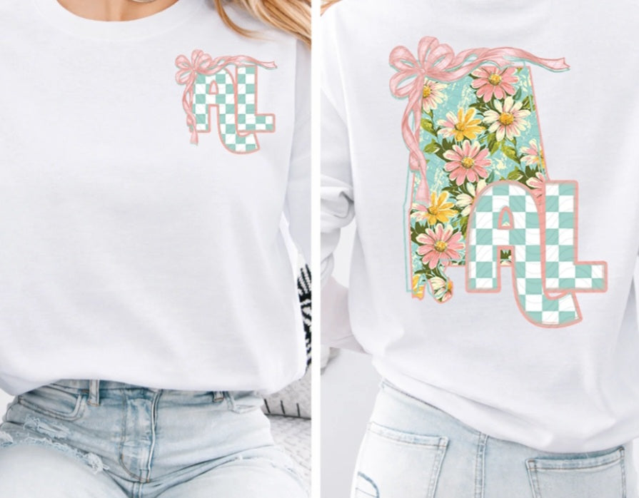 Floral/Bow State Tee