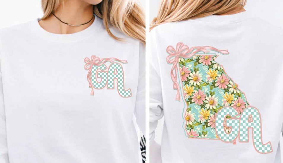 Floral/Bow State Tee