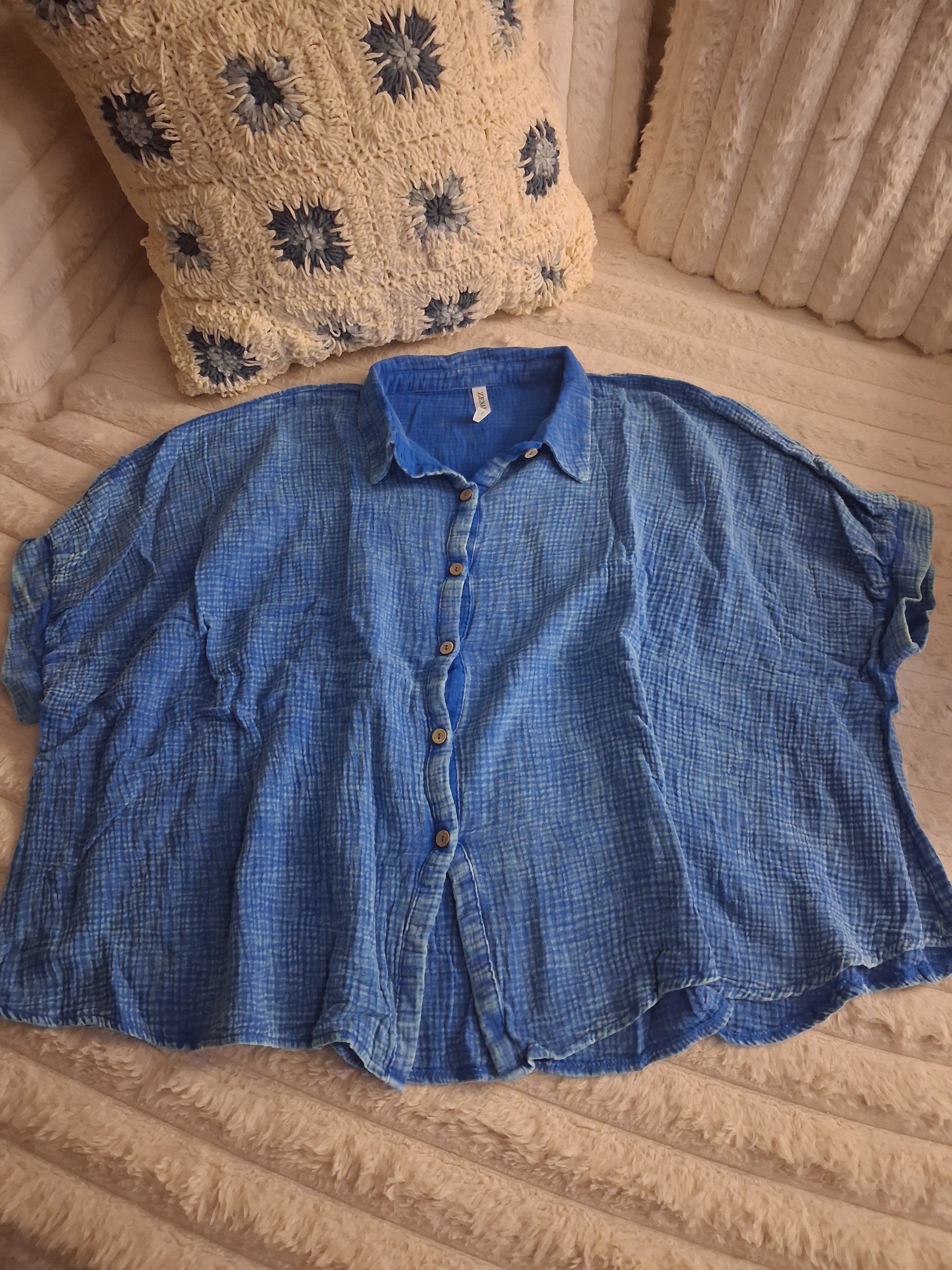 Zenana Button down oversized Top