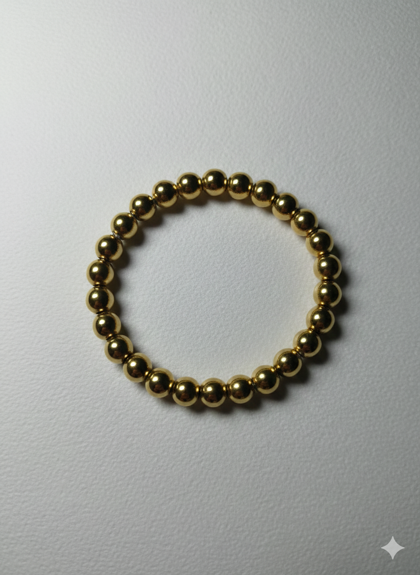 18K Gold Plated 8mm Stretch Bracelet