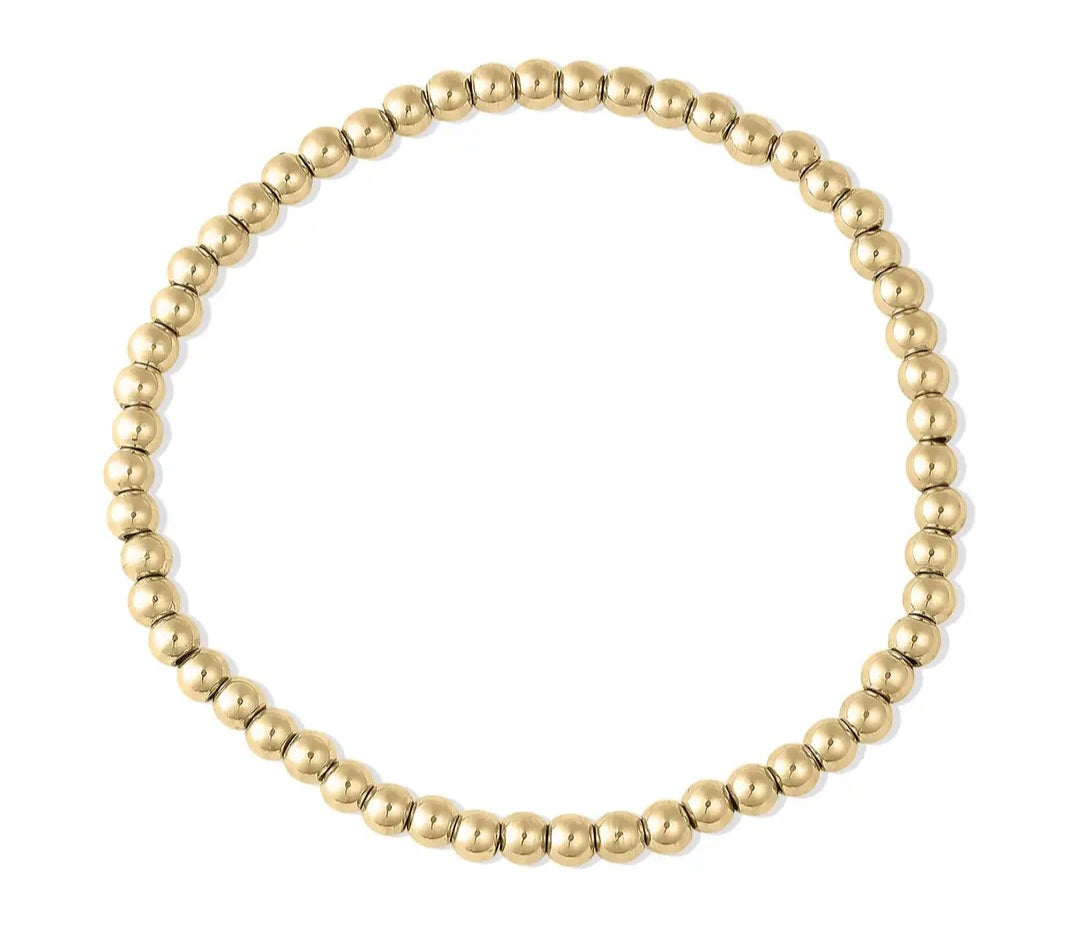 18K Gold Plated 6mm Stretch Bracelet