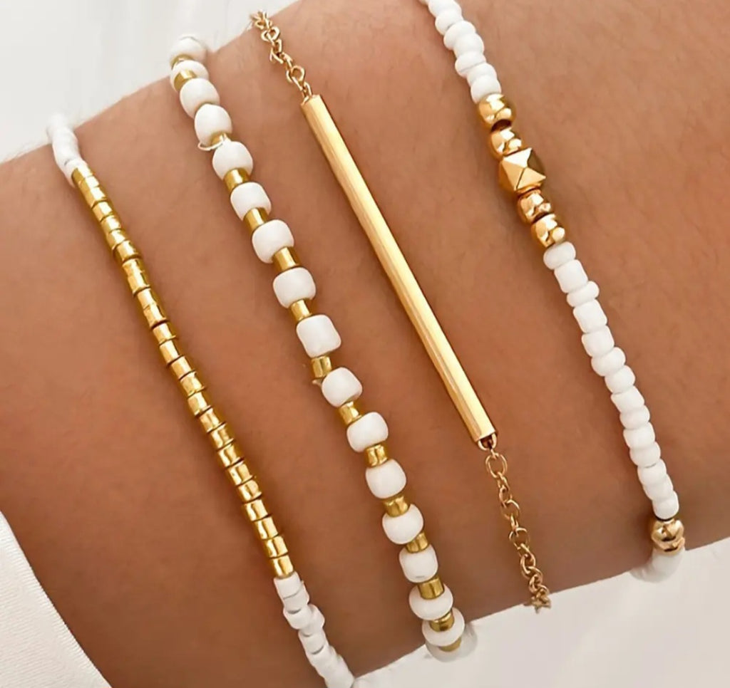 The Simple Statement White/Gold Stack!
